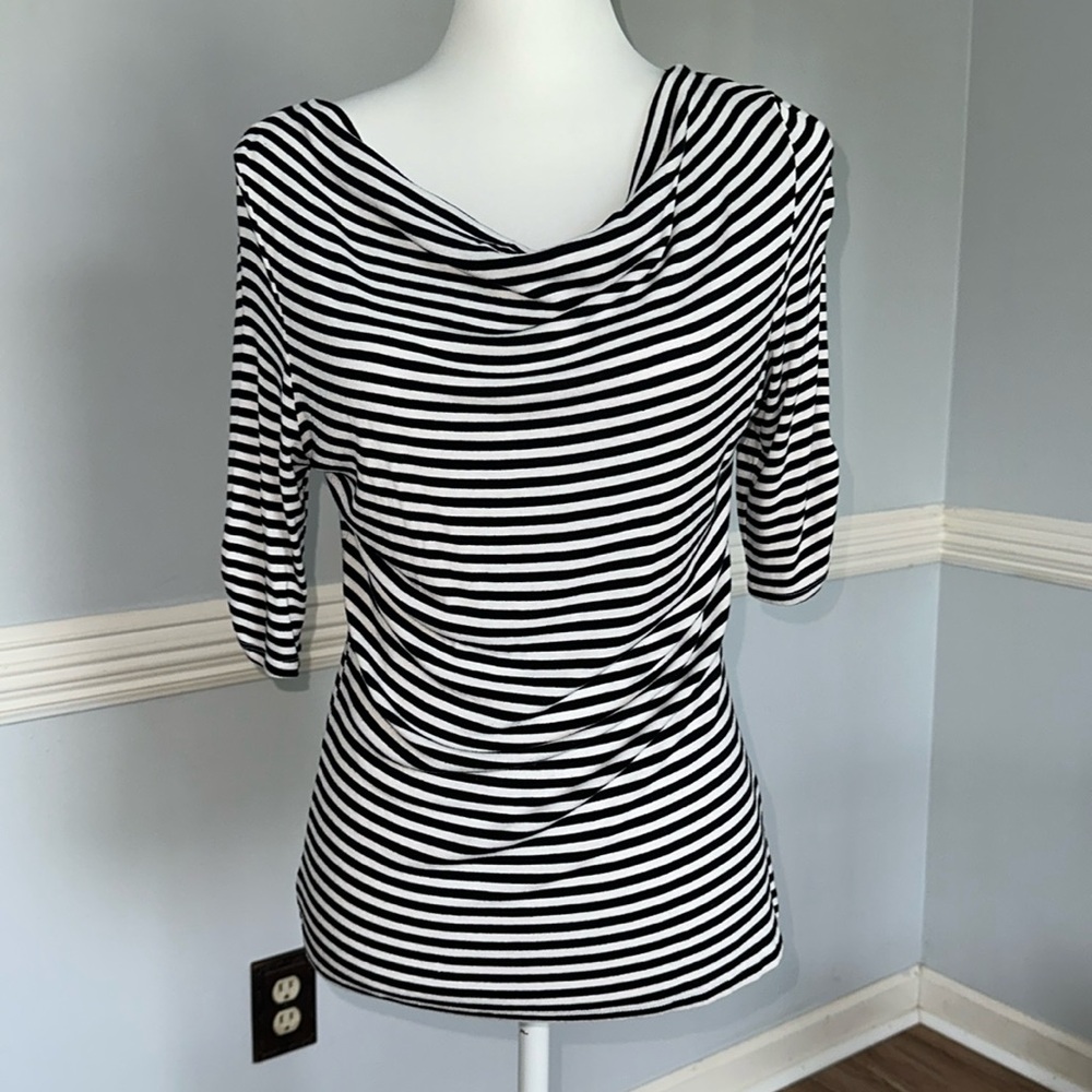The Limited black and white striped top